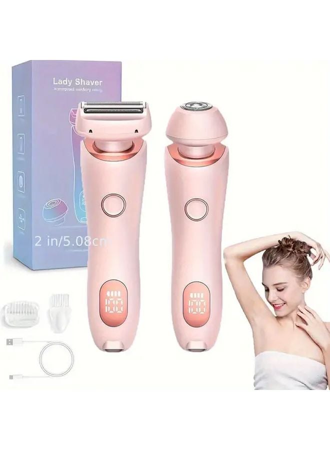 Double Head Blue Womens 2 in 1 Electric Shaver For Legs And Body Bikini Trimmer USB Rechargeable - Image 5